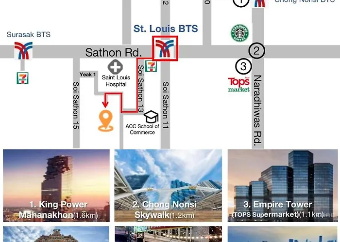 아파트 Hip & Funky Sathon15 Close To Bts St Louis